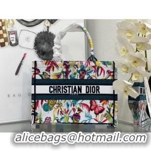 Trendy Design Dior Medium Book Tote Bag in Toile de Jouy Fantastica Embroidery CD2067 White Multicolor 2024