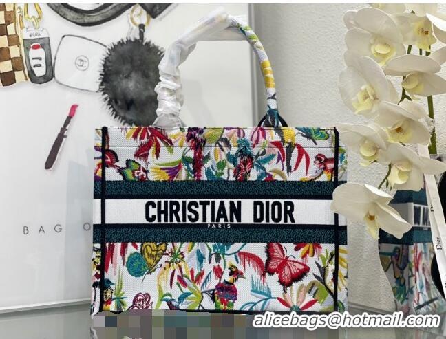 Trendy Design Dior Medium Book Tote Bag in Toile de Jouy Fantastica Embroidery CD2067 White Multicolor 2024