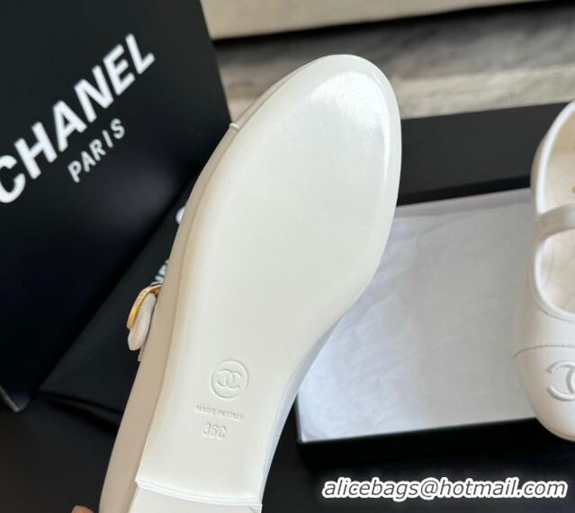 Good Quality Chanel Lambskin Mary Janes G45503 White 041717