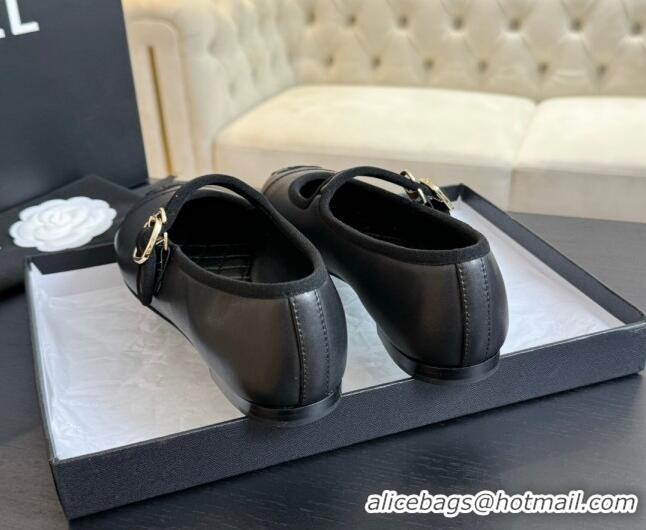 Best Grade Chanel Lambskin Mary Janes G45503 Black 041718