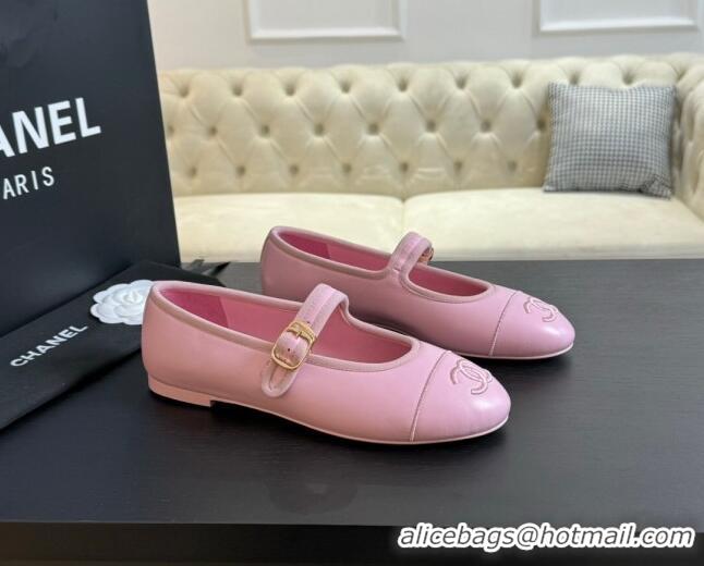 Best Product Chanel Lambskin Mary Janes G45503 Pink 041719