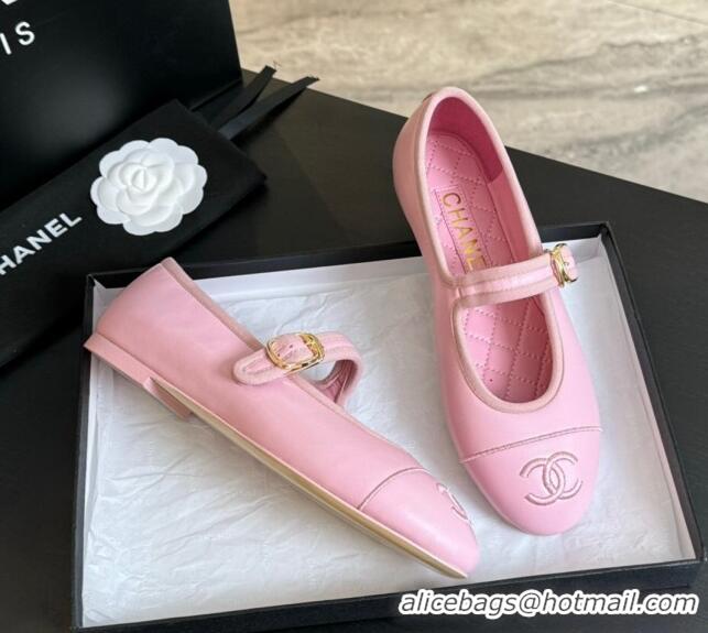 Best Product Chanel Lambskin Mary Janes G45503 Pink 041719