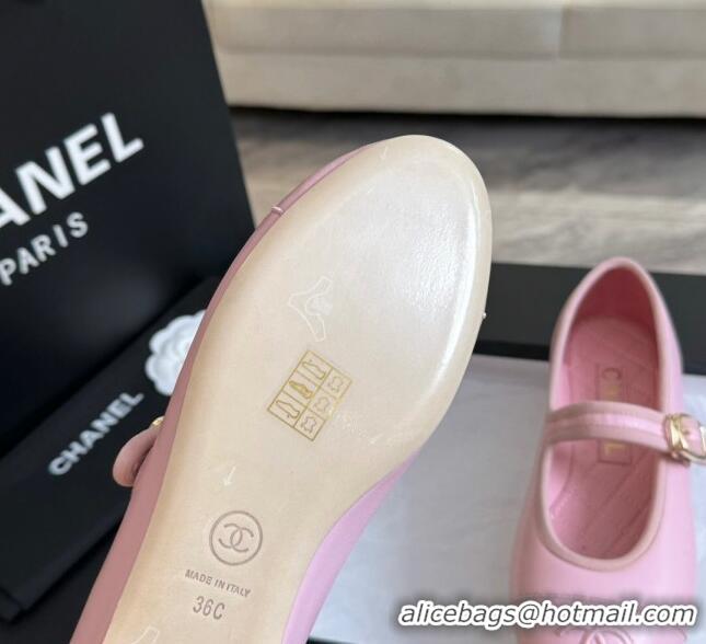 Best Product Chanel Lambskin Mary Janes G45503 Pink 041719