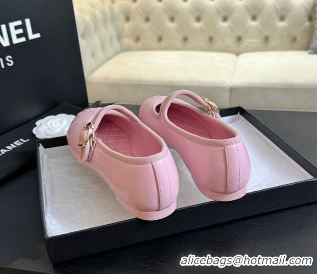 Best Product Chanel Lambskin Mary Janes G45503 Pink 041719