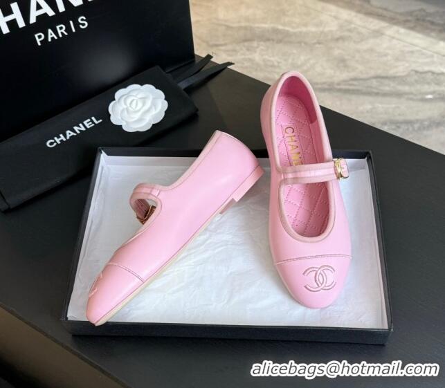 Best Product Chanel Lambskin Mary Janes G45503 Pink 041719