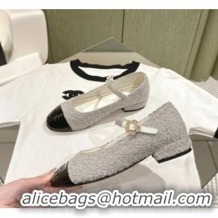 Luxury Cheap Chanel Tweed & Leather Mary Janes White 041809