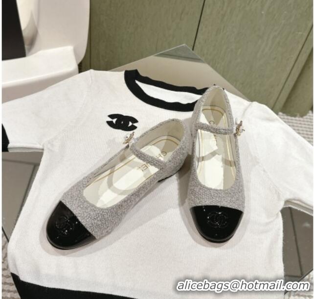 Luxury Cheap Chanel Tweed & Leather Mary Janes White 041809