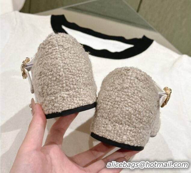 Low Price Chanel Tweed & Leather Mary Janes Beige 041810