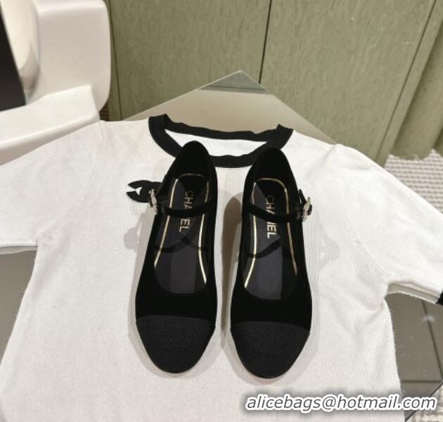 Classic Hot Chanel Suede Mary Janes CH041814 Black 041814