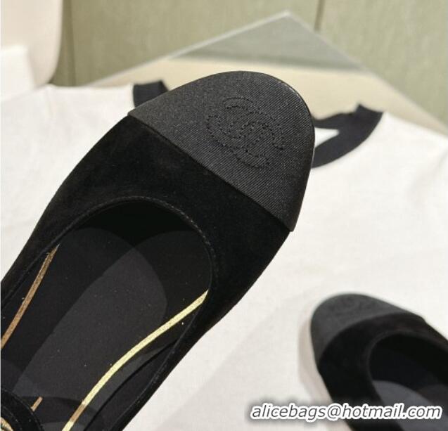 Classic Hot Chanel Suede Mary Janes CH041814 Black 041814