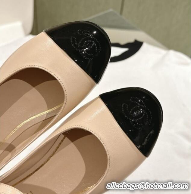 Buy Discount Chanel Lambskin Mary Janes CH041815 Beige