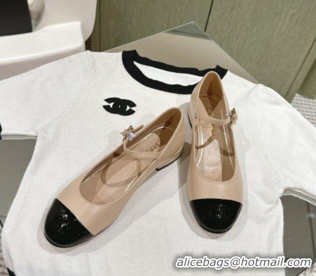 Buy Discount Chanel Lambskin Mary Janes CH041815 Beige