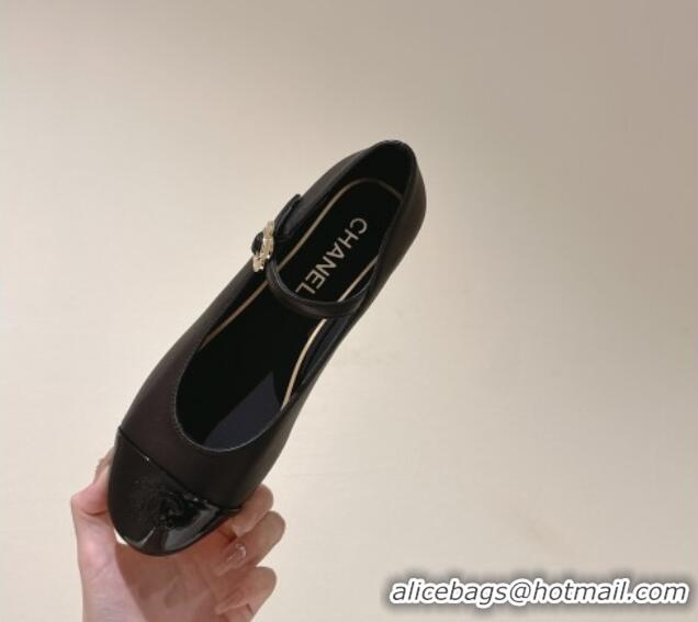 Pretty Style Chanel Lambskin Mary Janes CH041816 Black 041816