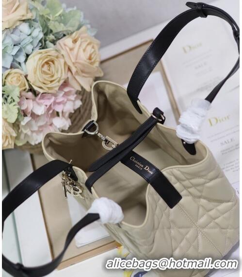 Top Quality Dior Medium Toujours Tote bag in Macrocannage Calfskin CD2069 Beige/Black 2024