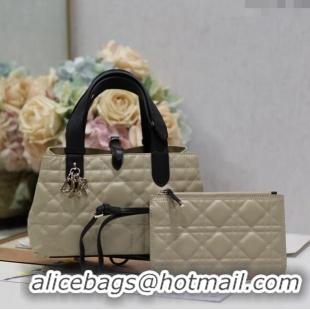 Promotional Dior Small Toujours Tote bag in Macrocannage Calfskin CD2069 Beige/Black 2024