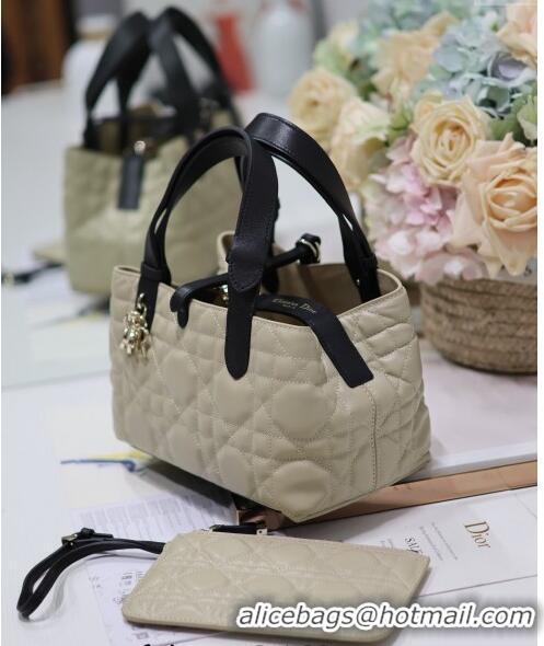 Promotional Dior Small Toujours Tote bag in Macrocannage Calfskin CD2069 Beige/Black 2024