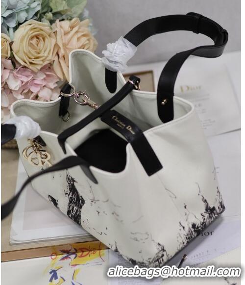 Grade Design Dior Medium Toujours Tote bag in Printed Canvas CD2072 White/Black 2024