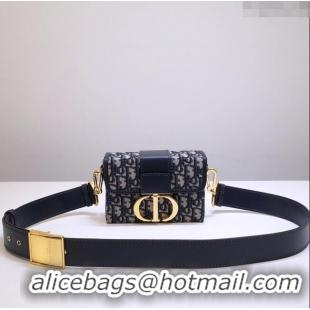 Shop Grade Dior 30 Montaigne Mini Box Shoulder Bag in Dior Oblique Jacquard CD0328 Blue 2024