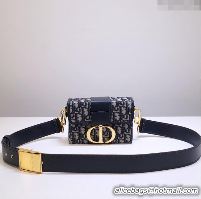 Shop Grade Dior 30 Montaigne Mini Box Shoulder Bag in Dior Oblique Jacquard CD0328 Blue 2024