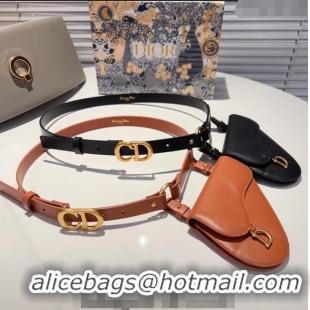 Trendy Design Dior Saddle Bag Belt in Calfskin 0408 Black/Brown 2024