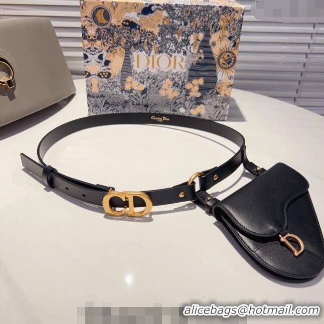 Trendy Design Dior Saddle Bag Belt in Calfskin 0408 Black/Brown 2024