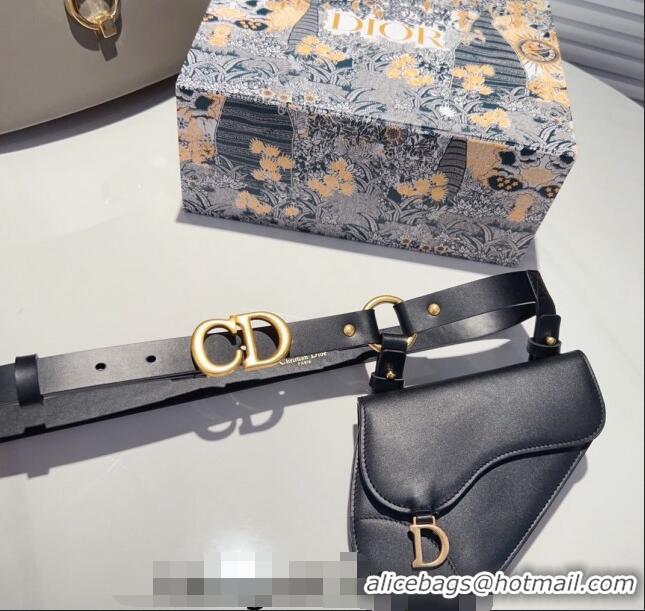 Trendy Design Dior Saddle Bag Belt in Calfskin 0408 Black/Brown 2024