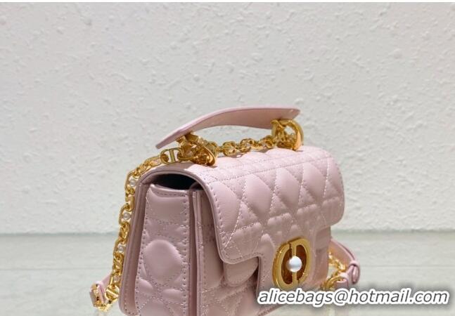 New Style Dior Mini Jolie Top Handle Bag in Cannage Calfskin CD5054 Pink 2024