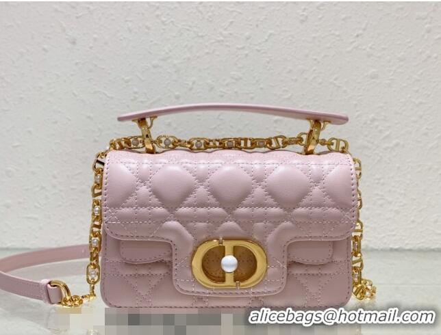 New Style Dior Mini Jolie Top Handle Bag in Cannage Calfskin CD5054 Pink 2024