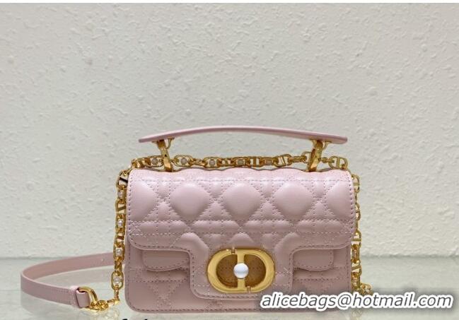 New Style Dior Mini Jolie Top Handle Bag in Cannage Calfskin CD5054 Pink 2024