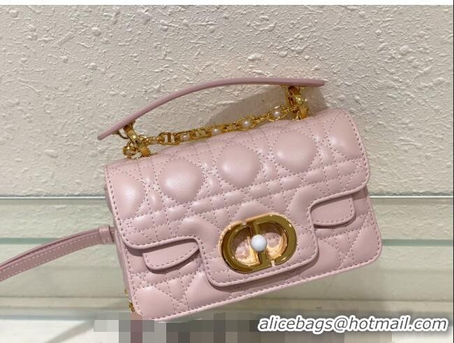 New Style Dior Mini Jolie Top Handle Bag in Cannage Calfskin CD5054 Pink 2024