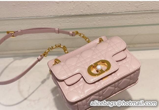 New Style Dior Mini Jolie Top Handle Bag in Cannage Calfskin CD5054 Pink 2024