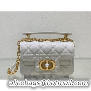 Good Taste Dior Mini Jolie Top Handle Bag in Cannage Calfskin CD5054 White 2024