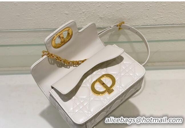 Good Taste Dior Mini Jolie Top Handle Bag in Cannage Calfskin CD5054 White 2024