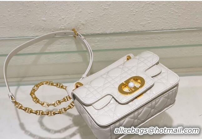 Good Taste Dior Mini Jolie Top Handle Bag in Cannage Calfskin CD5054 White 2024