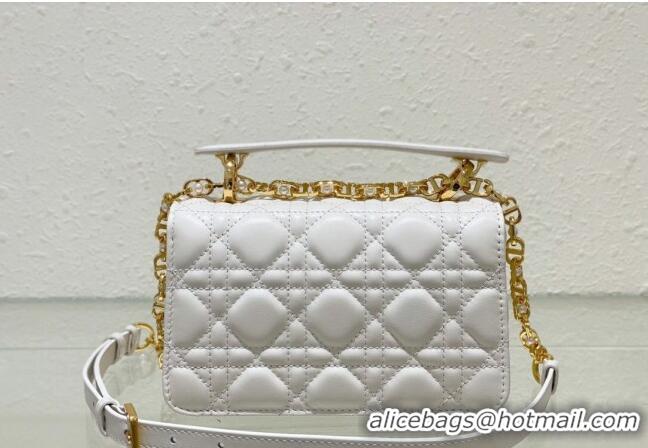 Good Taste Dior Mini Jolie Top Handle Bag in Cannage Calfskin CD5054 White 2024