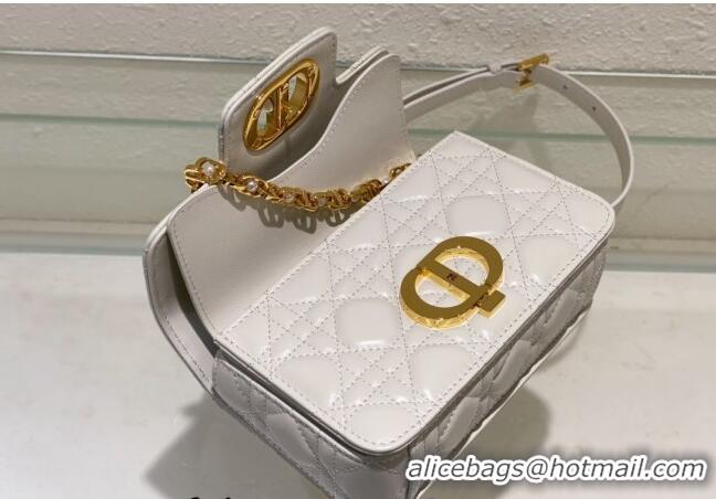 Good Taste Dior Mini Jolie Top Handle Bag in Cannage Calfskin CD5054 White 2024