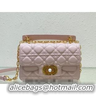 Good Taste Dior Small Jolie Top Handle Bag in Cannage Calfskin CD5057 Pink 2024