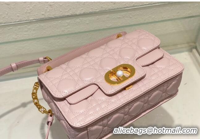 Good Taste Dior Small Jolie Top Handle Bag in Cannage Calfskin CD5057 Pink 2024