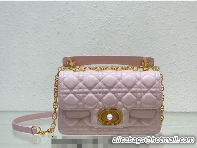 Good Taste Dior Small Jolie Top Handle Bag in Cannage Calfskin CD5057 Pink 2024