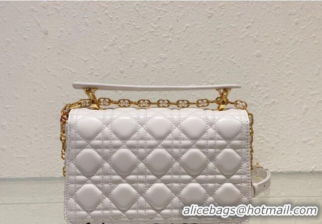 Top Grade Dior Small Jolie Top Handle Bag in Cannage Calfskin CD5057 White 2024