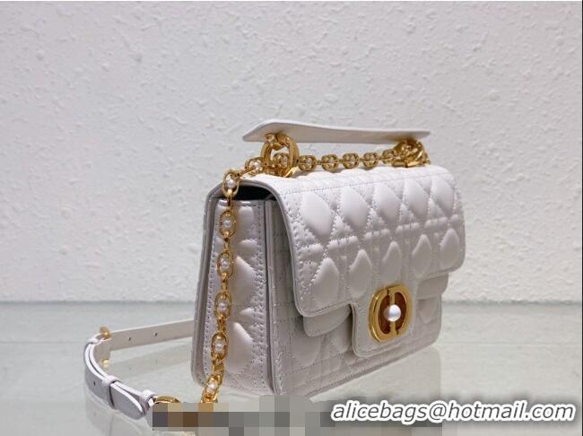 Top Grade Dior Small Jolie Top Handle Bag in Cannage Calfskin CD5057 White 2024