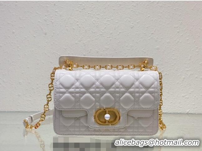 Top Grade Dior Small Jolie Top Handle Bag in Cannage Calfskin CD5057 White 2024