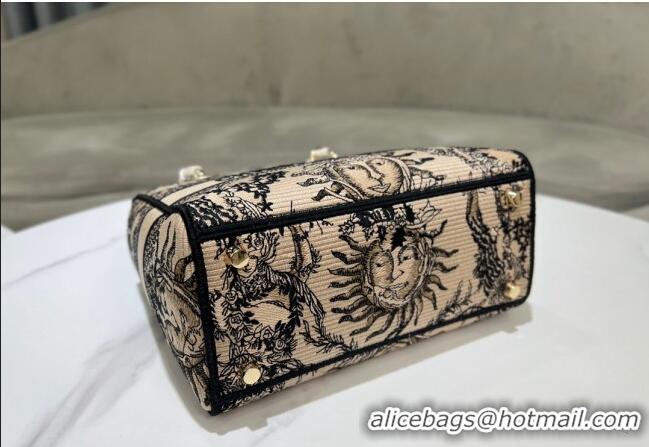 Promotional Dior Medium Lady D-Joy Bag in Toile de Jouy Soleil Embroidery CD5064 Beige/Black 2024