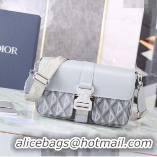 New Fashion Dior Men's Hit the Road Bag with Strap in CD Diamond Canvas and Calfskin CD5066 Light Grey 2024