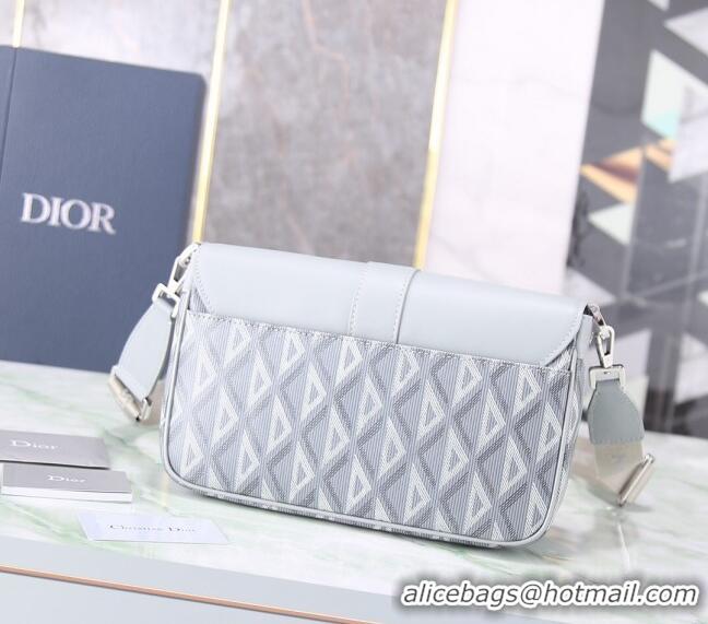 New Fashion Dior Men's Hit the Road Bag with Strap in CD Diamond Canvas and Calfskin CD5066 Light Grey 2024