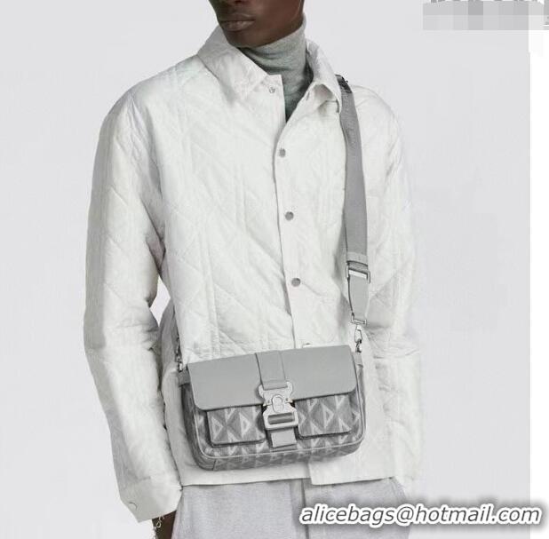 New Fashion Dior Men's Hit the Road Bag with Strap in CD Diamond Canvas and Calfskin CD5066 Light Grey 2024