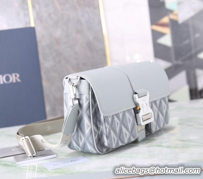 New Fashion Dior Men's Hit the Road Bag with Strap in CD Diamond Canvas and Calfskin CD5066 Light Grey 2024