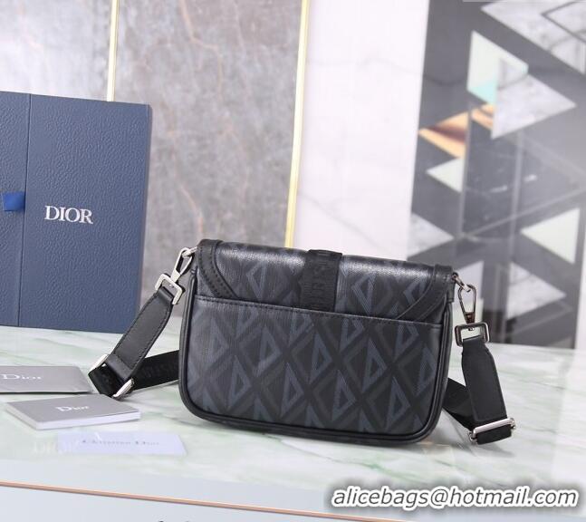 Top Quality Dior Men's Mini Hit the Road Bag in CD Diamond Canvas CD5068 Black 2024