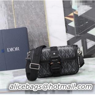 Top Design Dior Men's Hit the Road Bag with Strap in CD Diamond Canvas CD5075 Black 2024