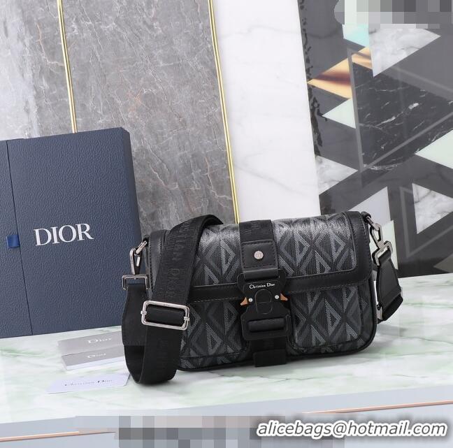 Top Design Dior Men's Hit the Road Bag with Strap in CD Diamond Canvas CD5075 Black 2024